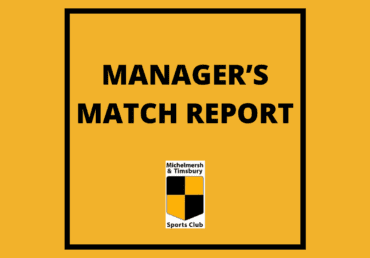 Yellow banner with Manager's match report in bold letters