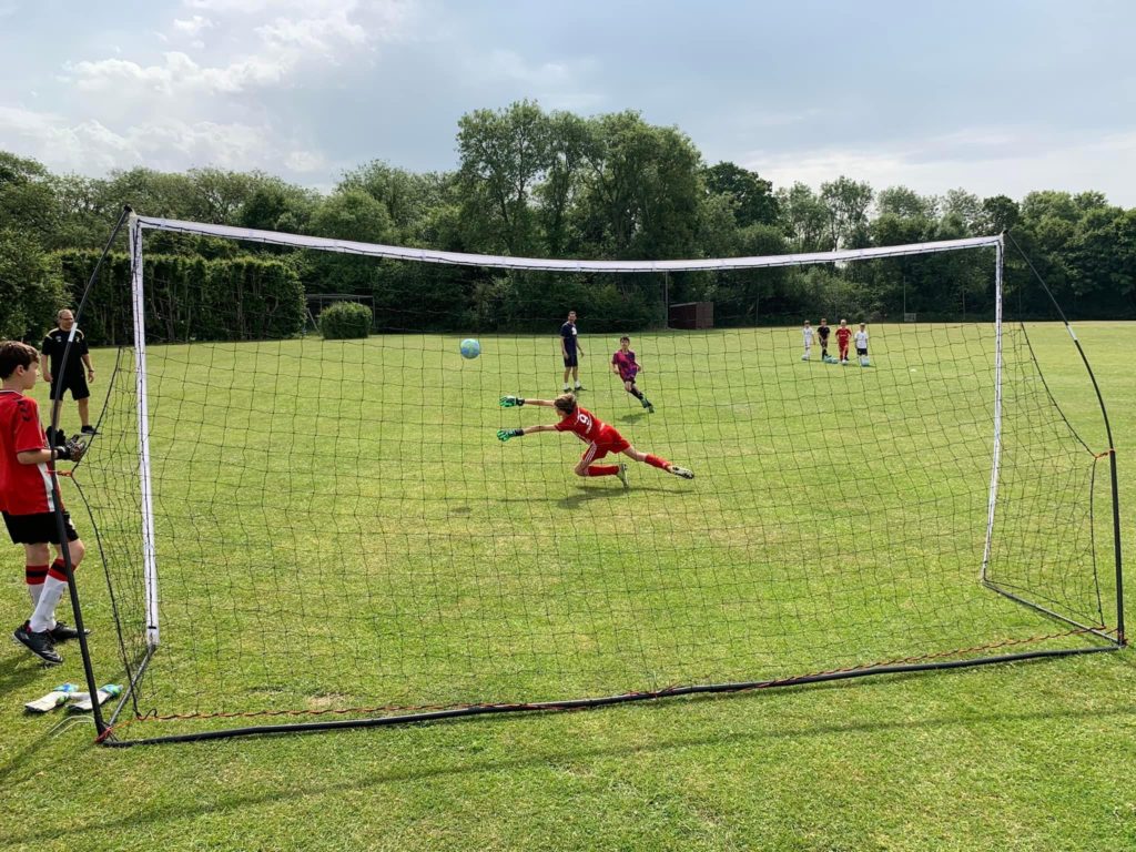 Goalie practice at Timsbury rec