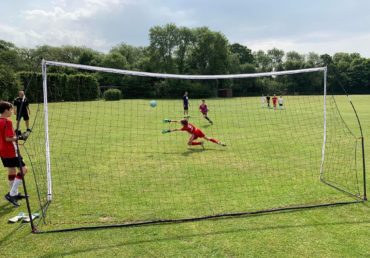 Goalie practice at Timsbury rec