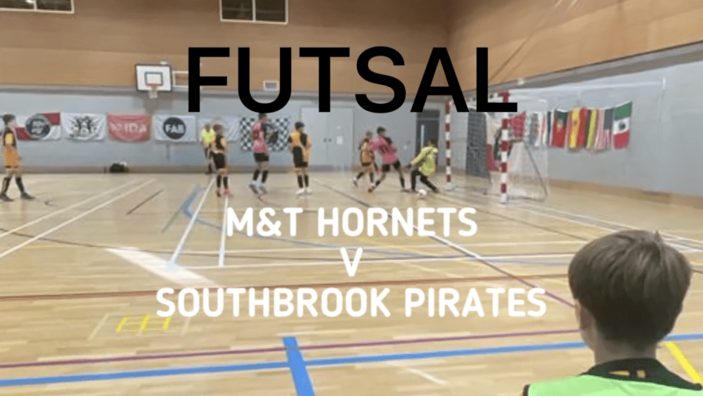 Futsal team in action